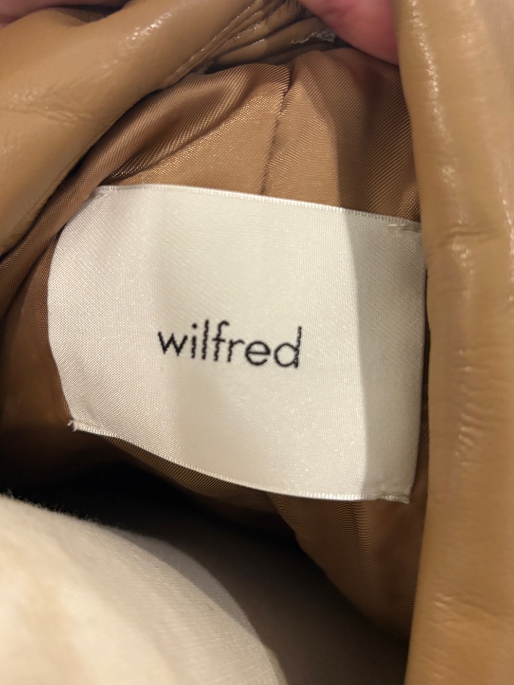 Aritzia Wilfred Memories Vegan Leather Blazer Constant Camel Size S fall season - Picture 10 of 15